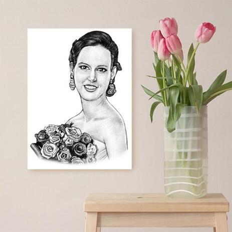 Bride Portrait from Photos on Canvas - example