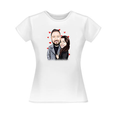 Custom Tshirt with Couple Drawing - example