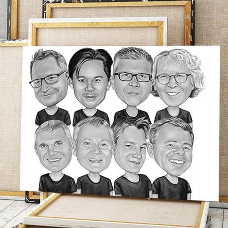 Business Logo Caricature on Canvas - example