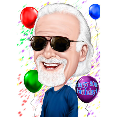 Caricature for Grandpa in Color Style for Birthday Gift - example