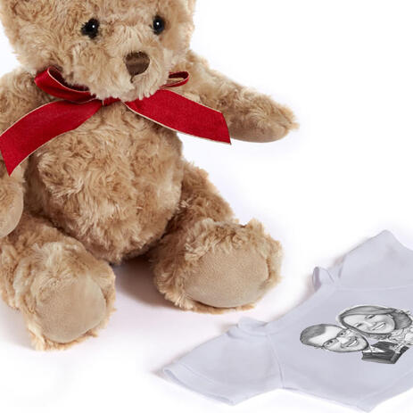 Newlyweds Caricature Drawing as Teddy Bear - example
