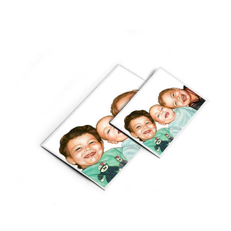 Brothers Caricature from Photos as Magnets - example