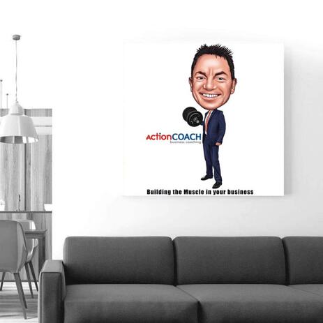 Employee Caricature on Canvas - example