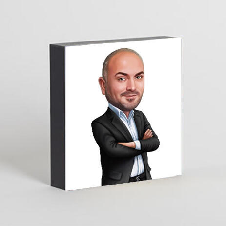 Business Group Caricature on Photo Block - example