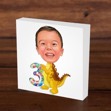 Birthday Children Caricature on Photo Block - example
