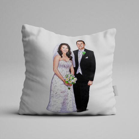 Wedding Portrait Printed on Pillow - example