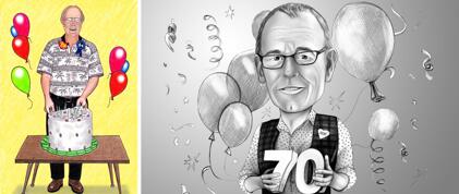 Grandpa's Birthday Caricature
