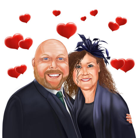 Love Couple Memorial Portrait in Color Style from Photos - example