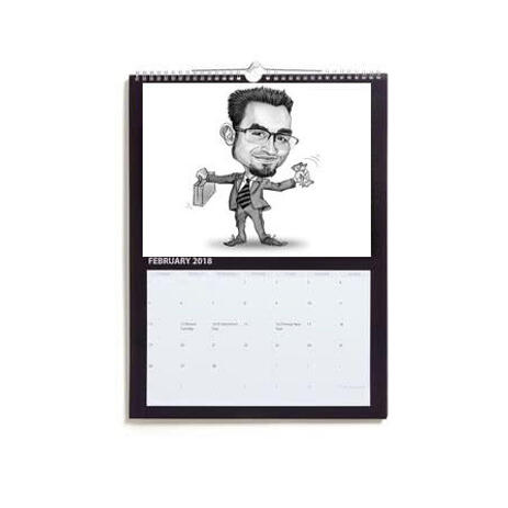Calendar with Business Caricature - example