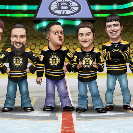 Hockey Groomsmen Gift Cartoon à partir de Photos - example