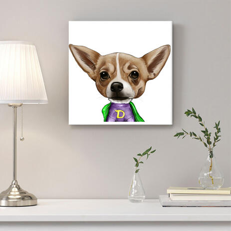 Dog Caricature from Photos Printed as Canvas - example