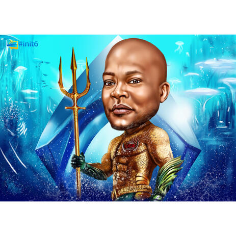 Fully Custom Caricature from Photos of Any Favorite Cartoon Character in Colored Style - example