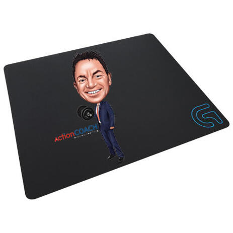 Employee Caricature on Mouse Pad - example
