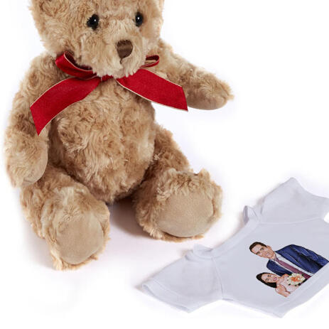 Bride abd Groom Caricature as Wedding Gift on Teddy Bear - example