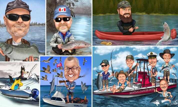 Fishing Caricature large example