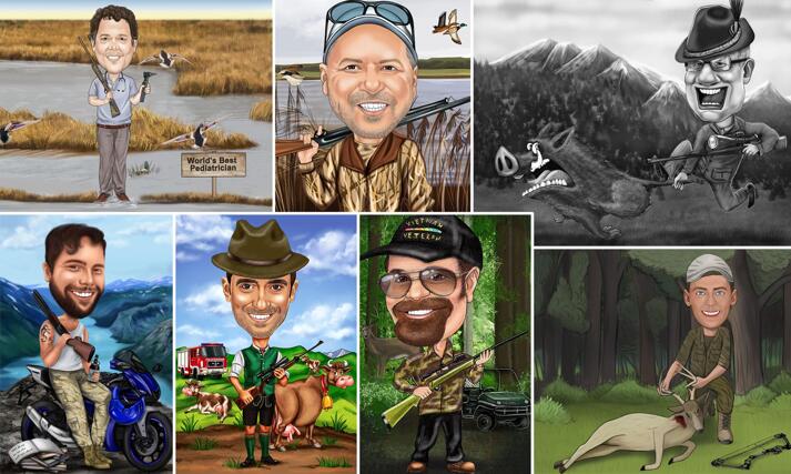 Hunter Caricatures large example