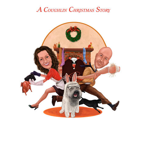 Christmas Story Custom Caricature from Photos - example