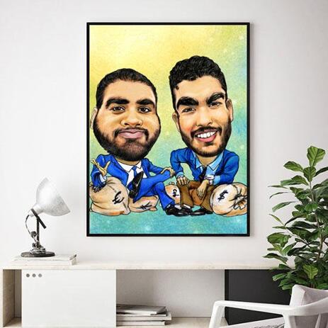 Custom Caricature for Business on poster - example