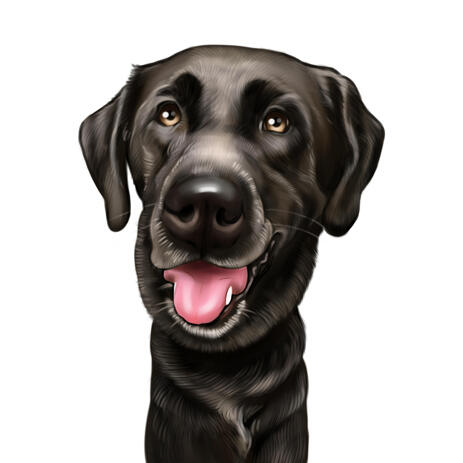 Custom Labrador Caricature Portrait in Head and Shoulders Color Style - example
