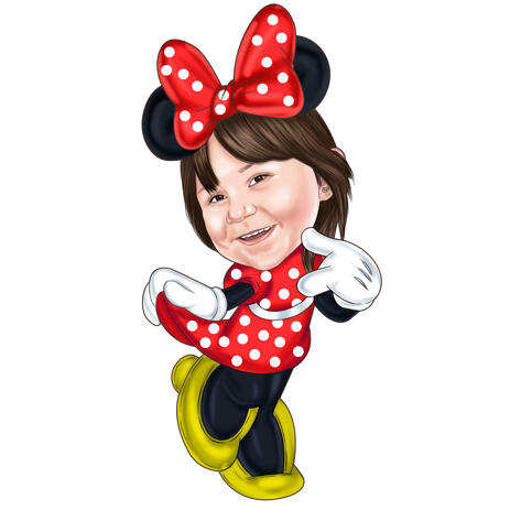 Kids Mickey Inspired Caricature in Colored Style from Photo - example