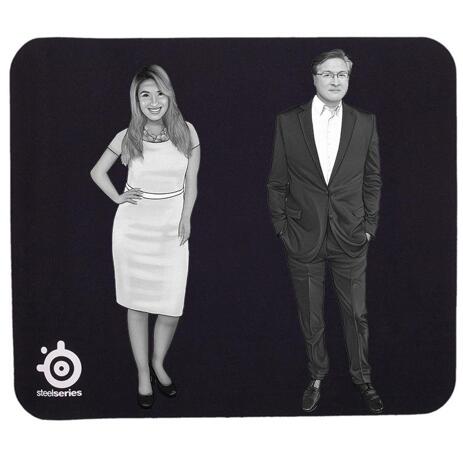 Work Team Caricature on Mouse Pad - example