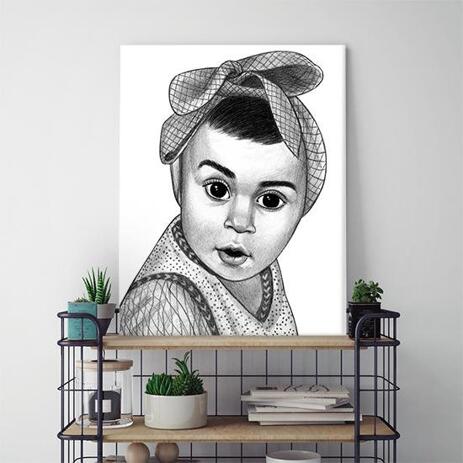 Kid Portrait from Photos as Printed Canvas - example