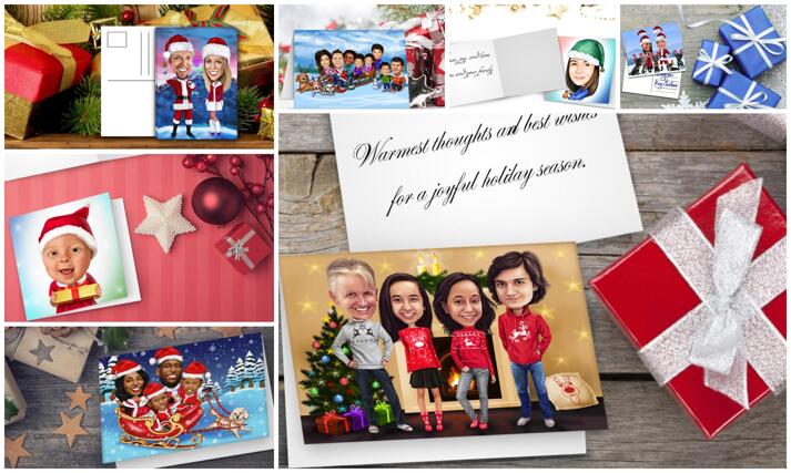 Christmas Caricature Cards large example