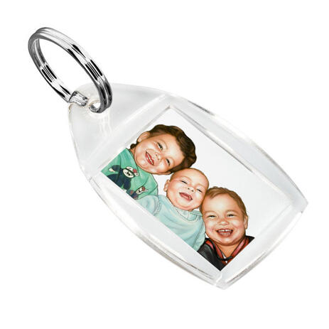 Brothers Caricature from Photos as Keyrings - example