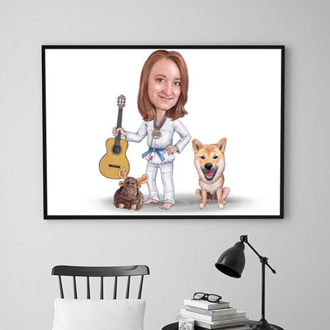 Master and Dog Caricature Poster - example