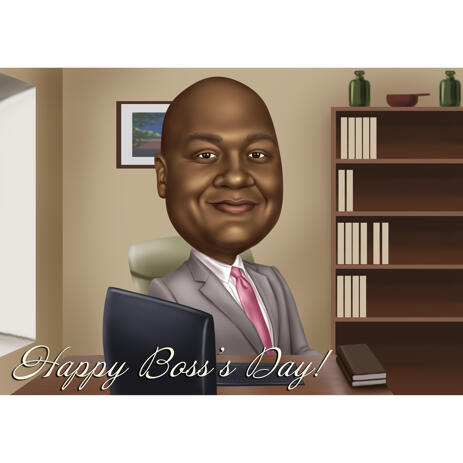 Boss Caricature Portrait in Colored Digital Style - example