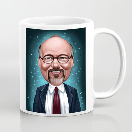 Gift for Him - Custom Cartoon Mug in Colored Style with Background - example