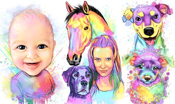 Pastel Watercolor Portraits large example
