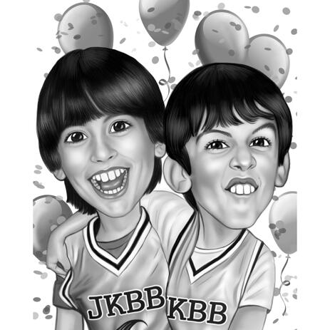 Happy Birthday Caricature from Photos in Digital Style for Boys - example