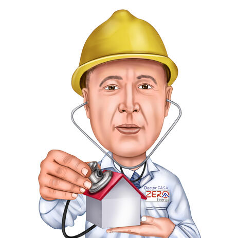 Custom Head and Shoulders Architects Caricature from Photo - example