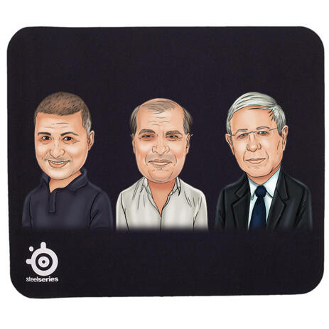 Corporate Group Caricature on Mouse Pad - example