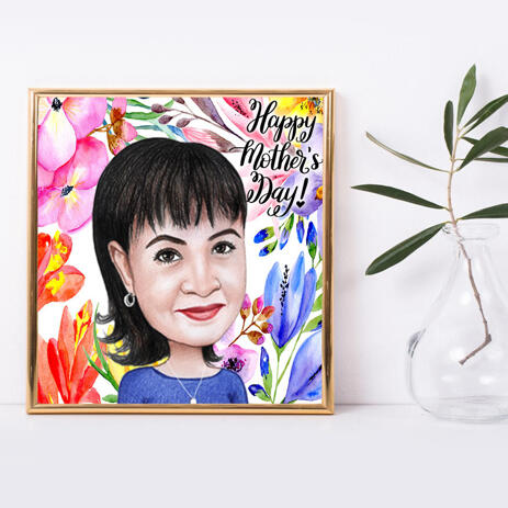 Photo Print Online: Drawing of Colored Pencils Cartoon Portraits from Photos - example