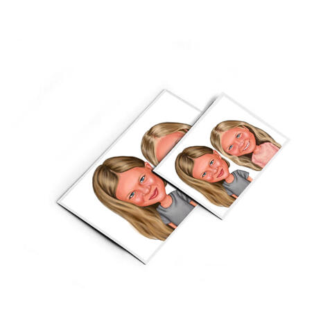 BFF Kid Caricature Printed on Magnets - example