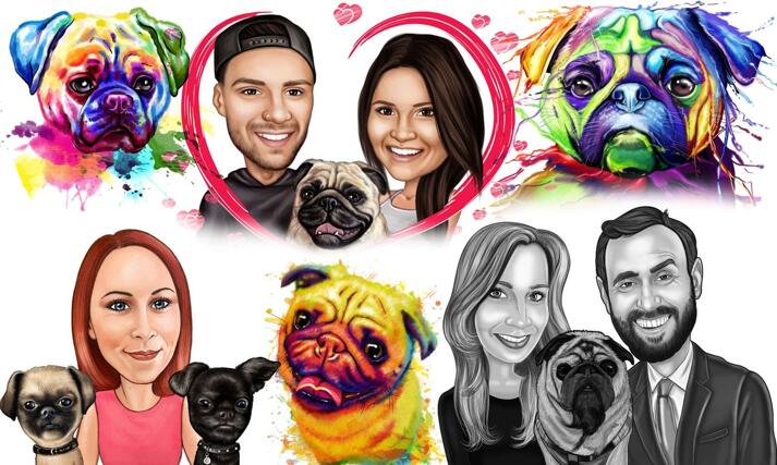 Pug Caricature large example
