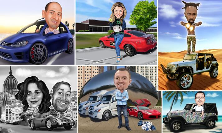 Cars Caricatures large example