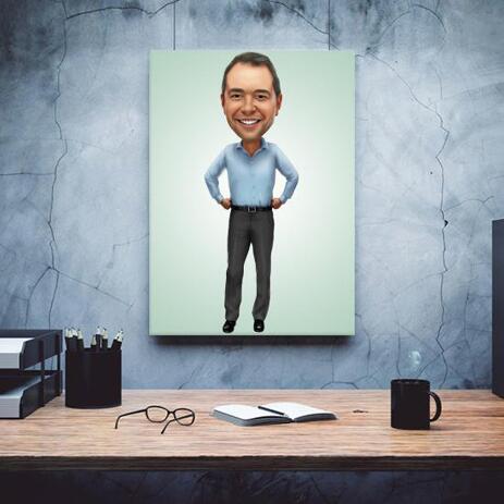 Office Caricature on Canvas - example