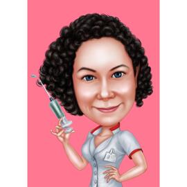 Infirmiere Caricature Pour Cadeau D Infirmiere Personnalise