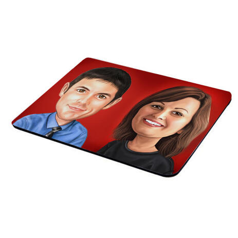 Corporate Caricature on Mouse Mat - example