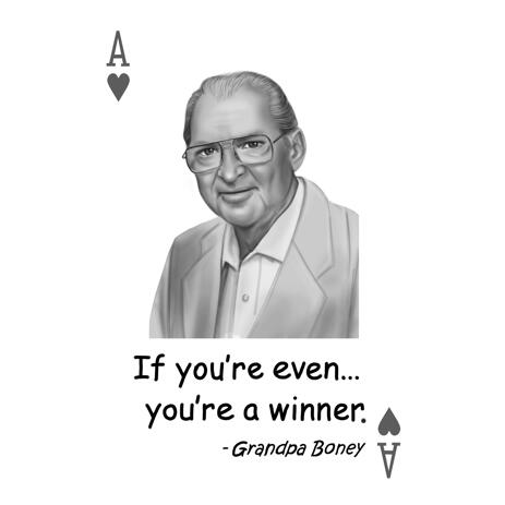 Custom Person Portrait with Personalized Writing for Memorial Gift - example