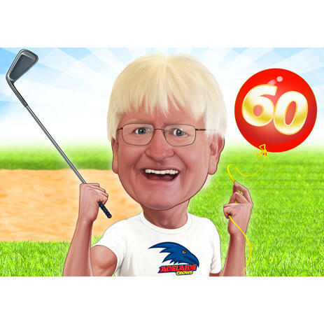 Custom Golfer Caricature for Birthday Gift - example
