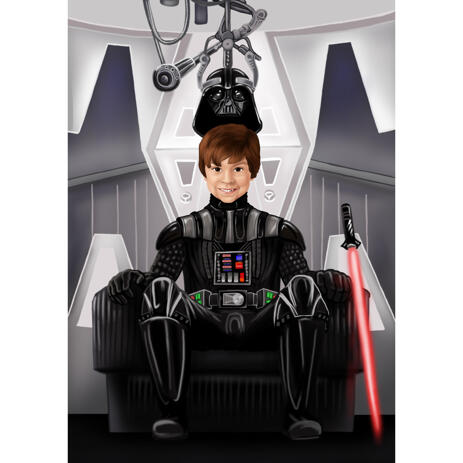 Star Trek Caricatures Portrait with Custom Background for Star Wars Fans - example
