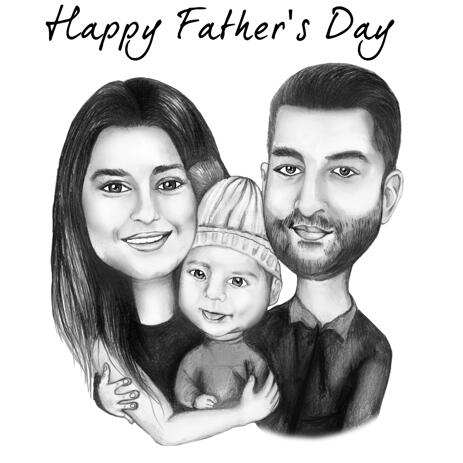 Custom Family Group Cartoon Cards Drawing - example