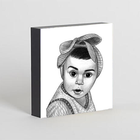 Kid Portrait from Photos as Printed Photo Block - example