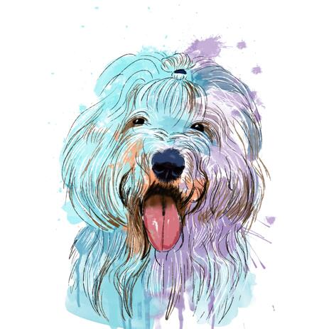Pastel Watercolor Dog Portrait from Photos - example