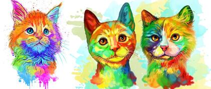 Watercolor Cat Portrait