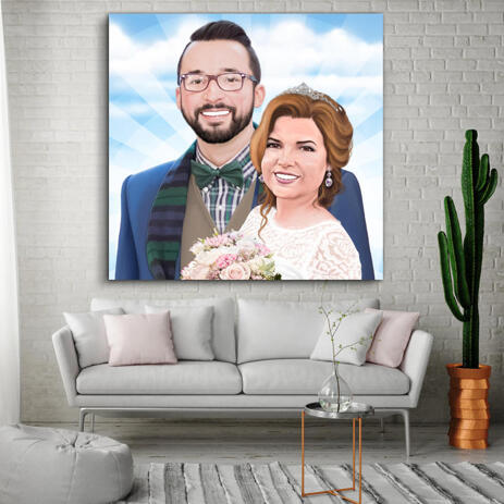 Custom Wedding Portrait Canvas Print Gift - example